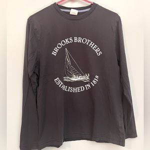 Navy Blue Long Sleeve Brooks Brothers T-shirt